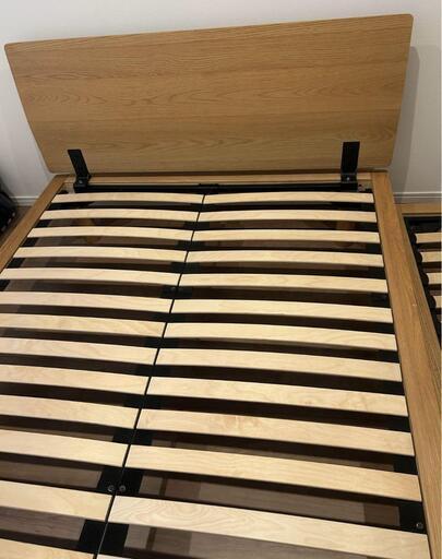 倶知安町 無印良品のオーク材ダブルベッドフレーム