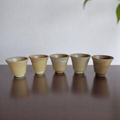 萩焼　煎茶用　湯呑　５客　煎茶器　茶道具