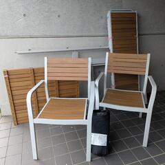 IKEAイケア　屋外用テーブルセット（椅子2脚·ベンチ1台）