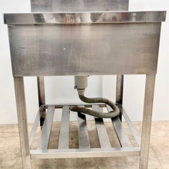 インボイス登録店 ステンレス1槽シンク 幅600×奥行き600×高さ800(ﾊﾞｯｸｶﾞｰﾄﾞ90)ｍｍ 1口シンク 一槽シンク 店舗用品 厨房機器 業務用 ガーデニング 工場 ガレージの画像
