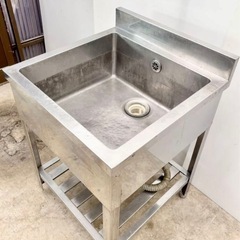 インボイス登録店 ステンレス1槽シンク 幅600×奥行き600×...