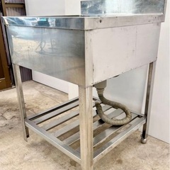 インボイス登録店 ステンレス1槽シンク 幅600×奥行き600×高さ800(ﾊﾞｯｸｶﾞｰﾄﾞ90)ｍｍ 1口シンク 一槽シンク 店舗用品 厨房機器 業務用 ガーデニング 工場 ガレージの画像
