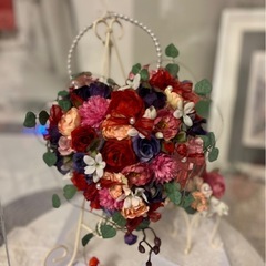高級フラワービーズ
ハンドバック、造花、ハンドメイド、一点物