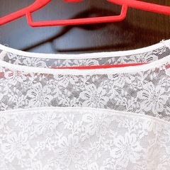 🌼レースカットソー🌼サイズLですが少し細めかも？の画像