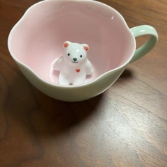 クマ付き ティーカップ 小物入れとしても 