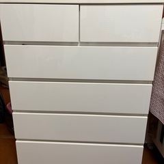 【お譲りする方決定済】ニトリ　ハイチェスト　エレア2 80 ホワ...