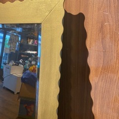 フィッティングミラー　アンティーク風ミラー　大きめ鏡　金属製　の画像