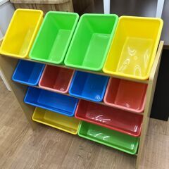 ★ジモティ割あり★  おもちゃ収納棚 ナチュラル H80×W86...