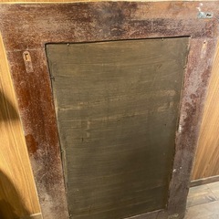 フィッティングミラー　アンティーク風ミラー　木製ミラー　大きめ鏡の画像