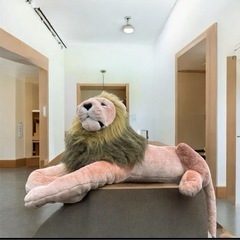 メ2032⭐ 大きいらいおんのぬいぐるみ　特大　百獣の王　1.1mの画像