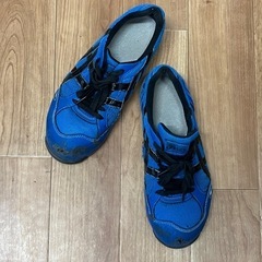 アシックス　安全靴　青色