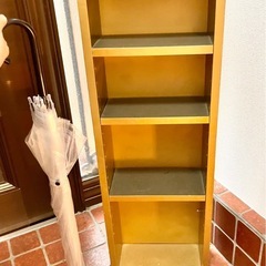 小さめ カラーボックス 収納棚 内側ゴールド棚部分グリーン