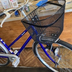 【訳あり！前後タイヤ・チューブ新品！】シングルギア　26インチ自転車　ブルーの画像