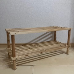 木製ラック 2個 玄関収納 収納ラック ウッドラック 