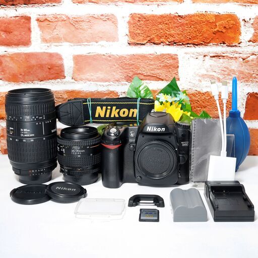 ⭐️美品⭐️ニコン Nikon D80 & 標準&望遠ダブルズームレンズセット ニコン（Nikon） Nikon D80 ダブルズームセット 美品 ストラップ