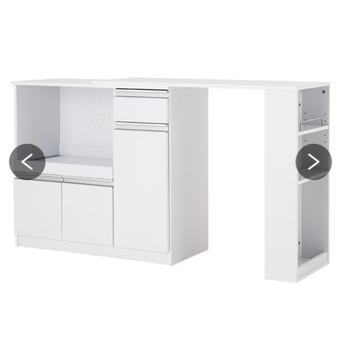 【美品】幅調節可キッチンボード  ホワイト