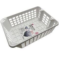 積み重ねできる収納バスケット 収納ケース 白 ホワイト DAISO ダイソー 10点 まとめ売り 12202の画像