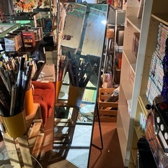 スタンドミラー　立て鏡　シンプル　店舗用品　家具【横50.5縦1...