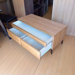 未使用訳あり 幅100 2段3杯 洋風チェスト ナチュラル 衣類収納　日本製 完成品 国産 大川家具 衣裳タンス モダン 天然木桐 チェストの画像