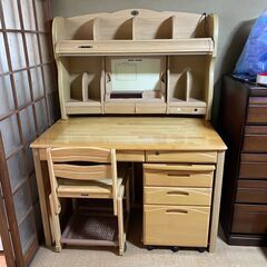 🉐美品❗️学習机❗️机・キャビネット・椅子の３点セット❗️