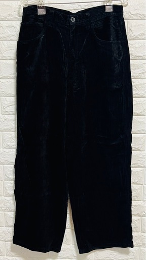 santa fe ブラックコーデュロイ プリーツパンツ