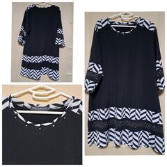 FASHION MESSAGE ワンピース 黒 生地薄の画像