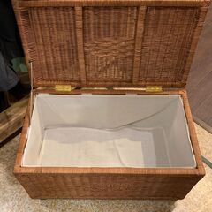 キャスター付き大型バスケット 収納BOX ラタン 籐の画像