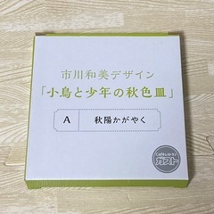 【新品・未使用】市川和美デザイン　小鳥と少年の秋色皿  A  人気の画像