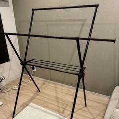 物干しブラックブラウン木目調