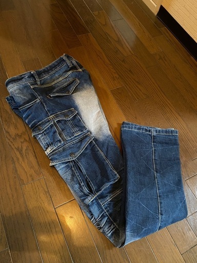 激渋レアNICOLEデニムジーンズパンツジーパンワークカーゴペインターvintageインディゴエイジングアメカジ ボトムスヒゲ3本針