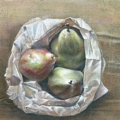 果物の静物画 油彩画の画像