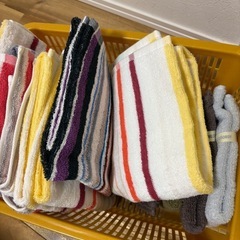 未使用　タオル　カゴ付き