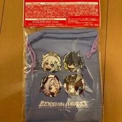コカコーラ　原神　オリジナル巾着ポーチ　紫の画像