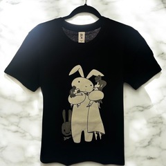 🔴新品🔴ウサギの半袖Tシャツ★黒Sサイズ★