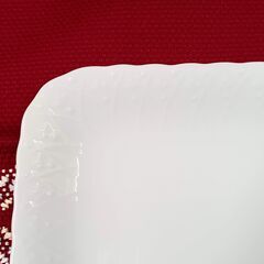 白の四角皿の画像