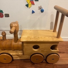 木製　汽車　手押し車　