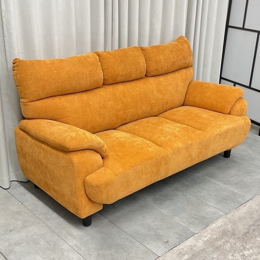 KE-1【新入荷　アウトレット品】ロゼ　3シーターソファ　オレンジ