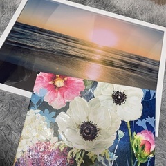 絵画　花と海　2個セット