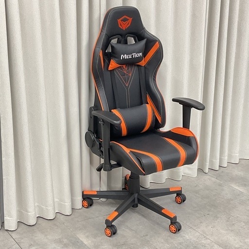 KE-5【新入荷　アウトレット品】MEETION ゲーミングチェア　黒×オレンジ