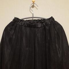 チュールスカート(黒・150cm)の画像