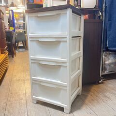 木製天板 4段チェスト タンス 引出し 横幅40cm 奥行40c...
