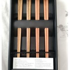 【新品未開封】天然木の箸×4膳セット★贈答用★桃、栗、柿、蜜柑※...