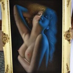 ビンテージ　ベルベットペインティング　裸婦　ベルベットアート