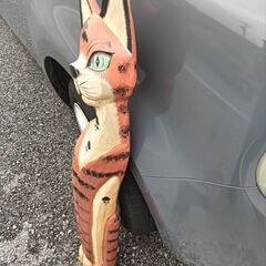 木製 ネコ置物 の画像