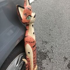木製 ネコ置物 の画像