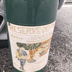 置物フランスワインラベル風デザイン陶器の画像