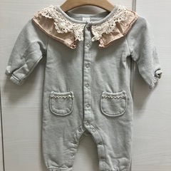 cottoli コトリ くすみブルー フリル付きロンパース 70cm