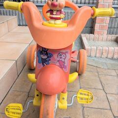 アンパンマン　折りたたみ三輪車　押し棒付き