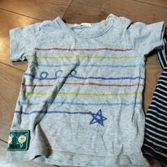 クレヨンのTシャツとボーダーのTシャツセットの画像