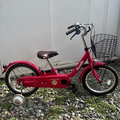 パープル　子供用　自転車16インチ　